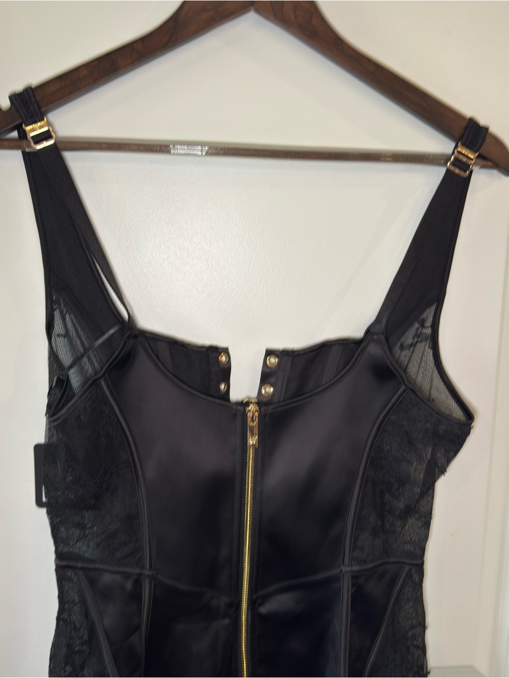 Honey Birdette Rebecca Mini Lace Up Lace Dress in Black - Picture 9 of 16